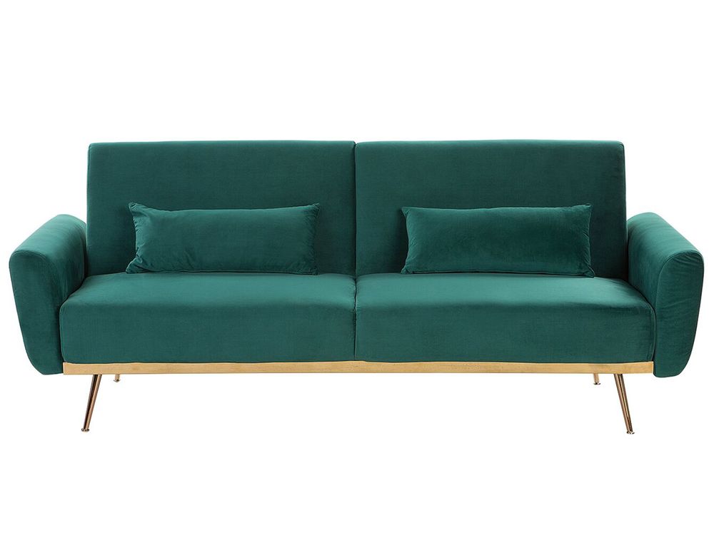 Velvet Sofa Bed Green Eina Beliani Co Uk Velvet Sofa Bed Green Eina Beliani Co Uk